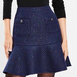 Navy tweed skirt, XS, NWT